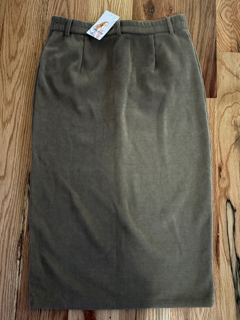 Very comfortable Stretchy skirts Olive Green Corduroy Pencil Pants - Picture 3 of 6